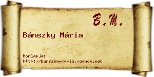 Bánszky Mária névjegykártya