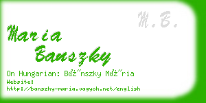 maria banszky business card